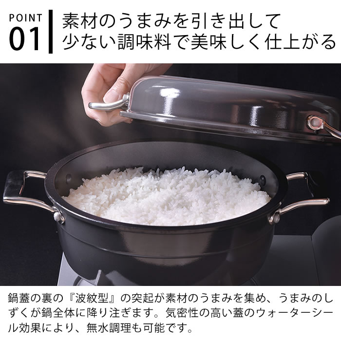 楽天市場】北陸アルミニウム HAMON 鍋 21cm 鍋 ih 鍋 煮込み 鍋 両手鍋