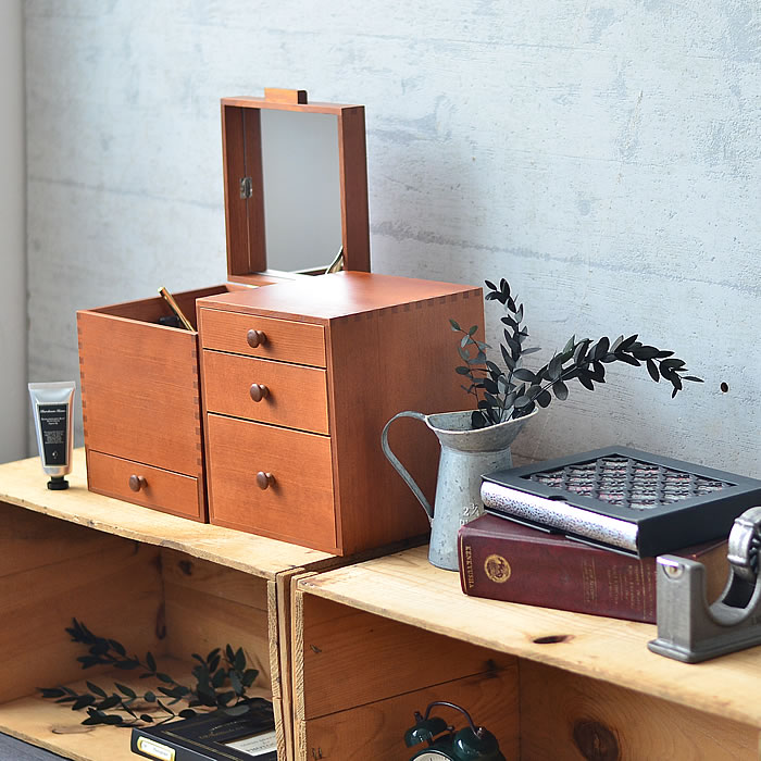 楽天市場】メイクボックス ツガの化粧ボックス 木製 置き型 化粧品