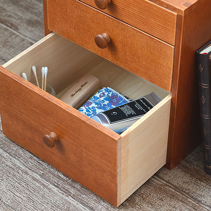 楽天市場】収納ボックス ツガの引き出しボックス 木製 3段