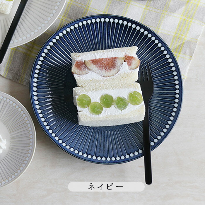 楽天市場】Albee ワンプレート 円形 径22cm ネイビー ベージュ グレー