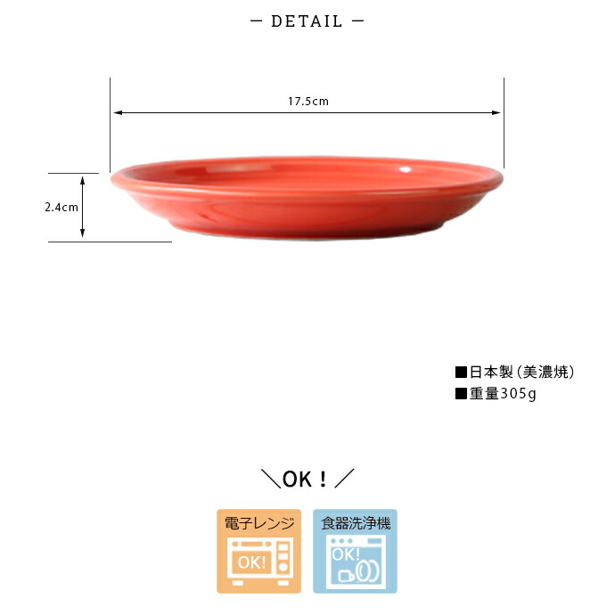 楽天市場】【2色set】オービット 17.5cm プレート 径17.5cm 美濃焼