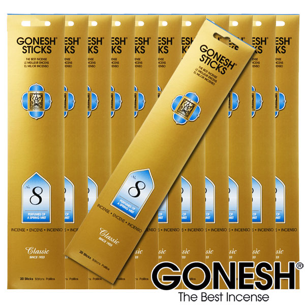 楽天市場】GONESH ガーネッシュ No.8 お香 スティック 12パックセット