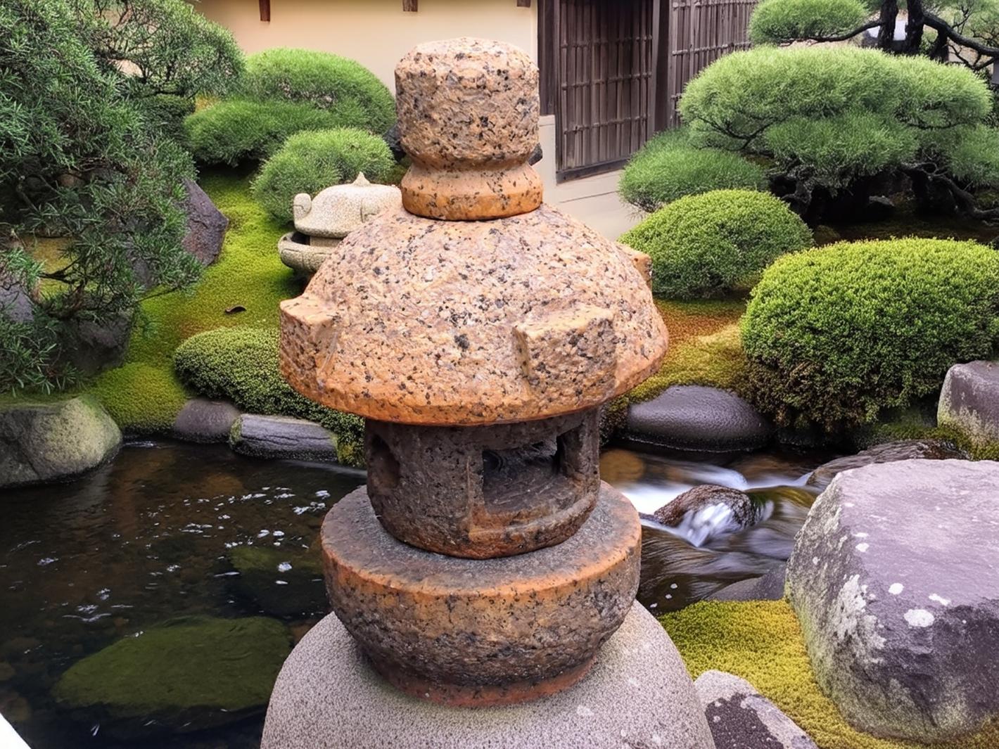 楽天市場】鳥海石灯篭4尺/秋田産 高さ 約120cmです☆【日本庭園