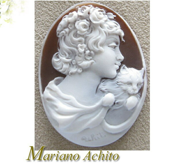 楽天市場】Mariano Achito作 シェルカメオルース【猫と美しい女性