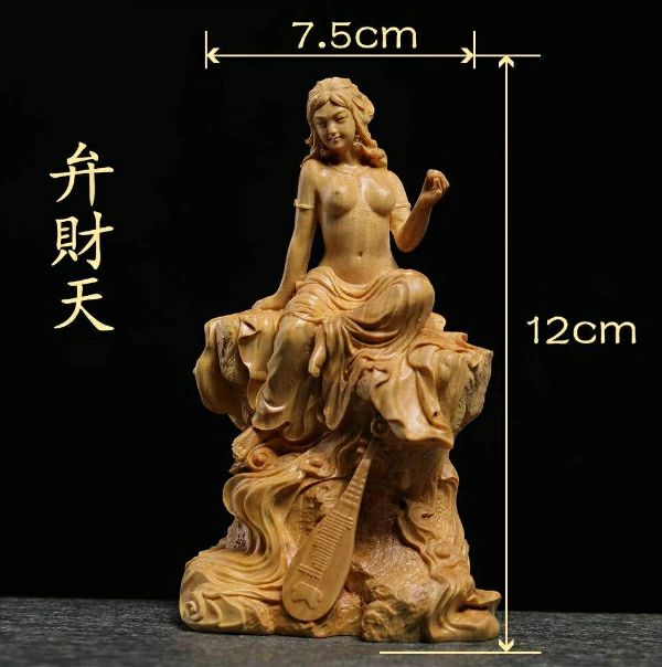 楽天市場】弁財天 木彫り彫刻 弁天様 木彫 玄関 置物 置き物 オブジェ