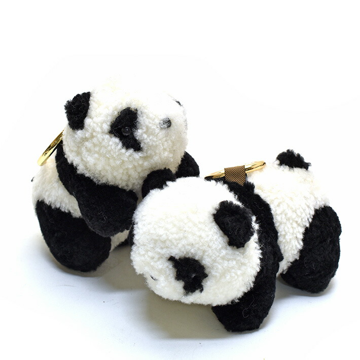 楽天市場】ムートン バッグチャーム キーホルダー パンダ型 panda