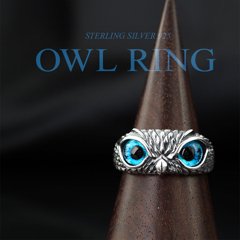 楽天市場】リング フクロウ 梟 シルバー925 メンズ アクセサリー r0858
