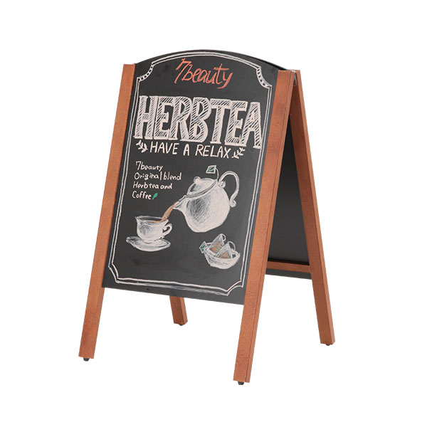 楽天市場】A型 看板 ブラックボード 両面 ラウンドトップ ブラウン 幅