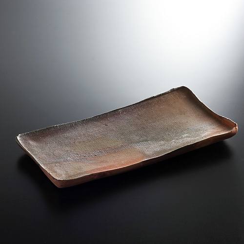 w8228 備前焼しめ布目長皿 | t's kitchen