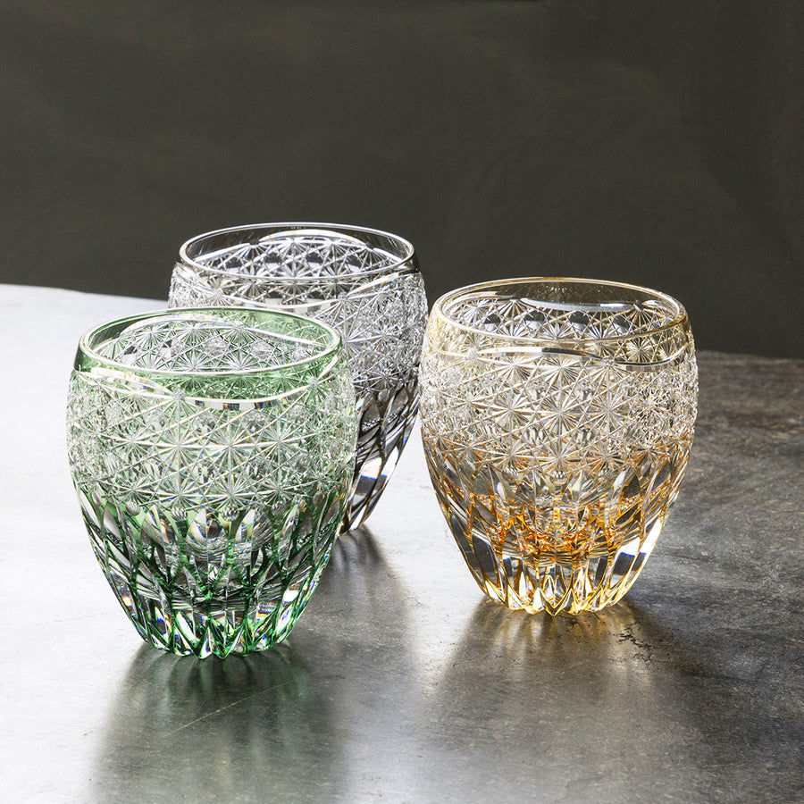 ガラス専門店 │ 江戸切子 │ 鍋谷 聰 │ ロック蓮華 緑 – TSUCHI-YA