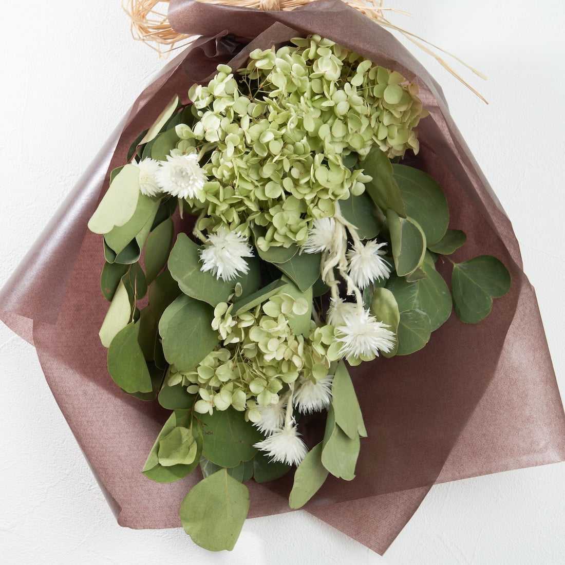 イノセント＞紫陽花アナベル・ユーカリ・エバーラスティングのスワッグ