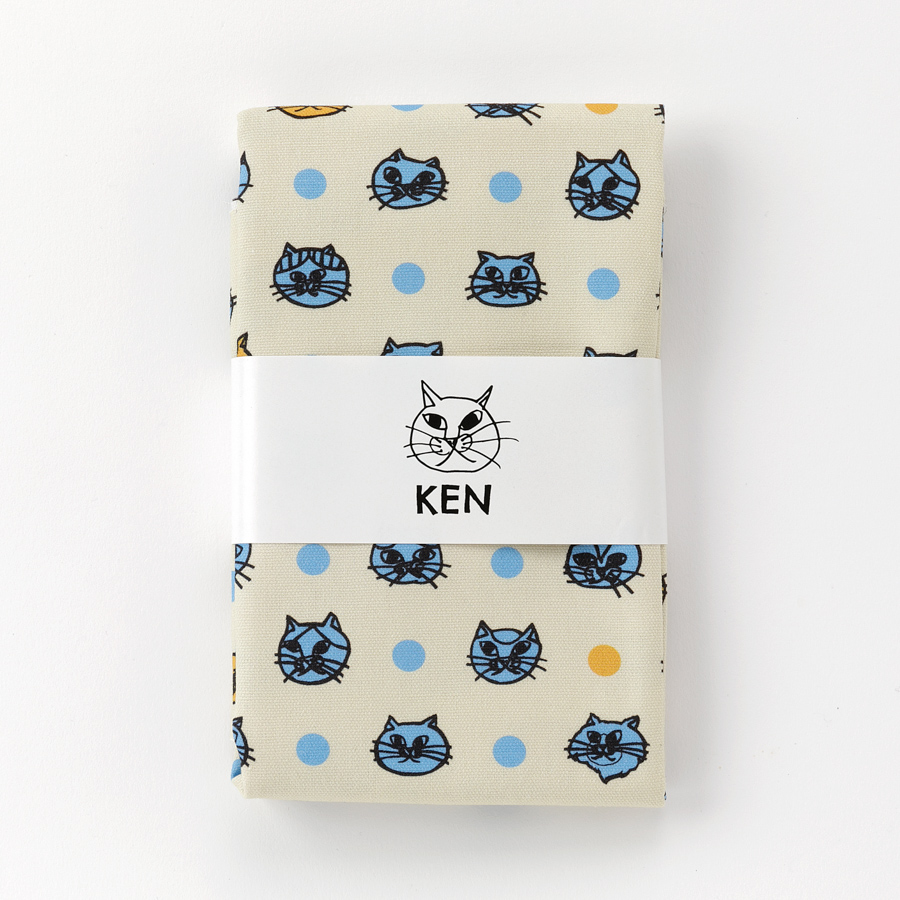 商品ページ｜生地 KEN ねこドット/アイボリー カットクロス 布 切り絵