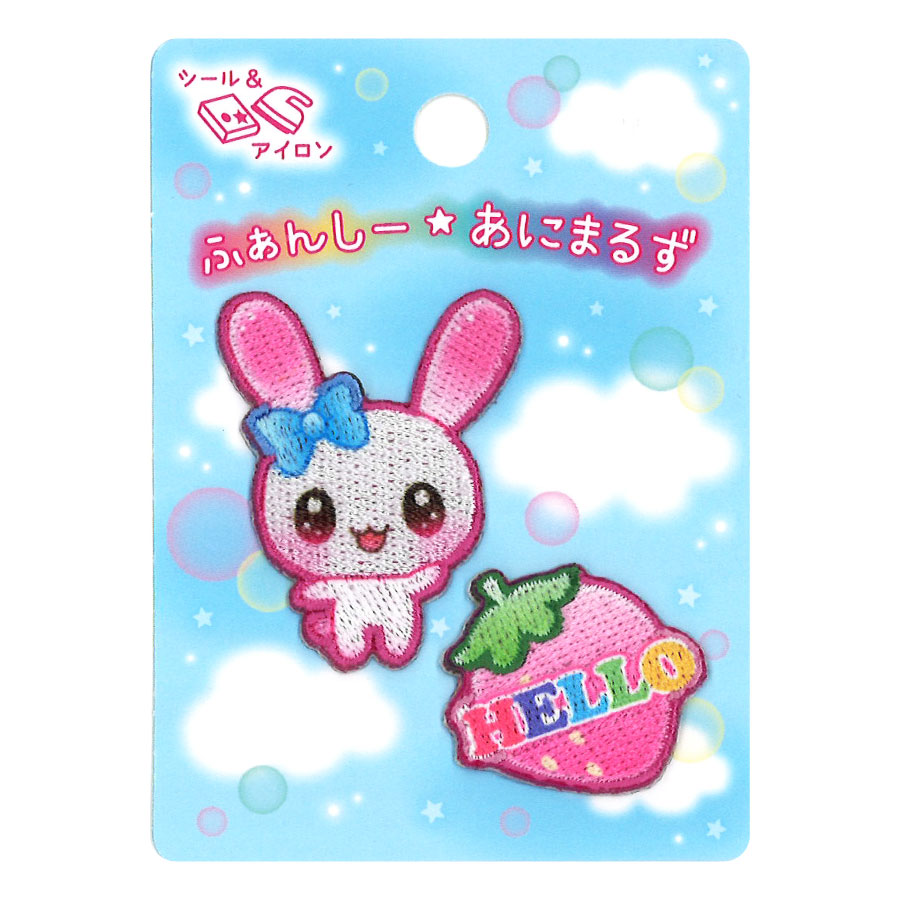 商品ページ｜ワッペン ふぁんしーあにまるず うさぎ＆いちご 入園入学