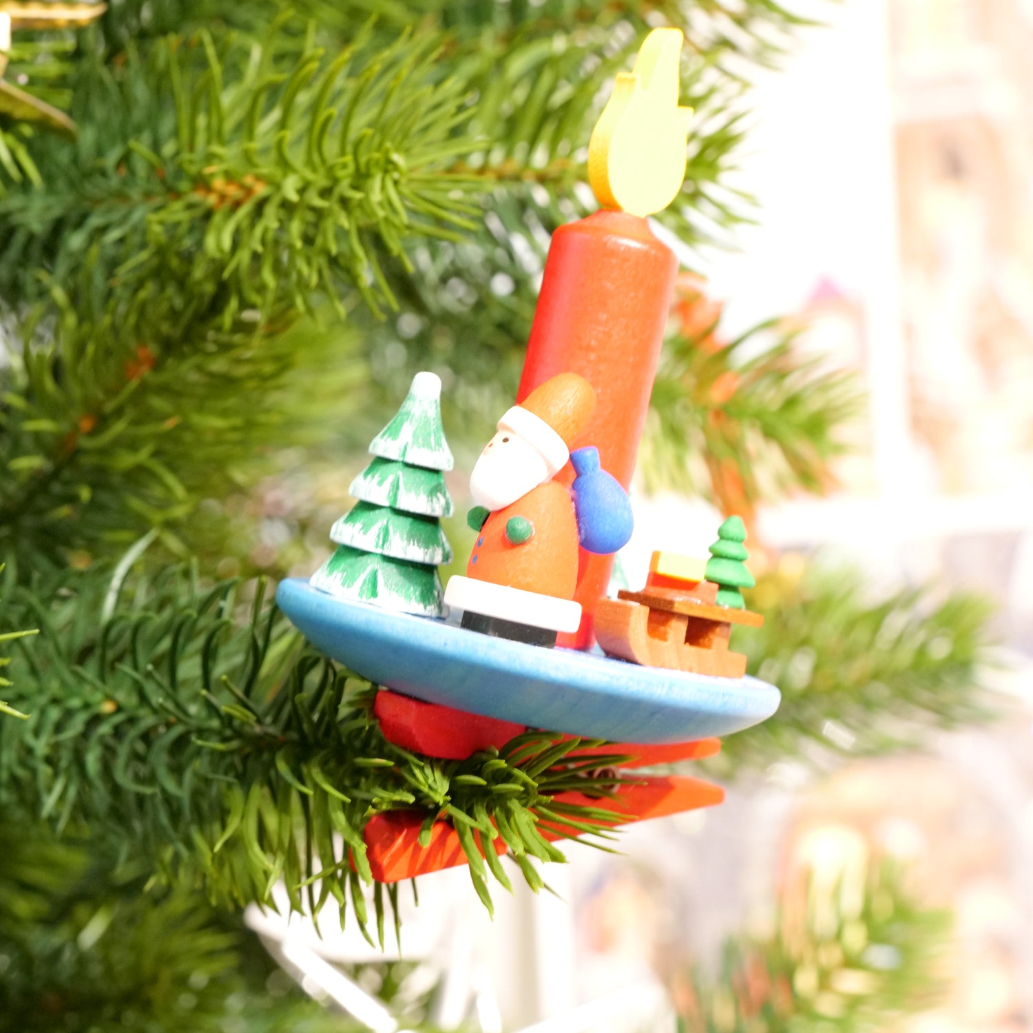 ERZ クリップオーナメント ろうそくとサンタ ウルブリヒト（ドイツ