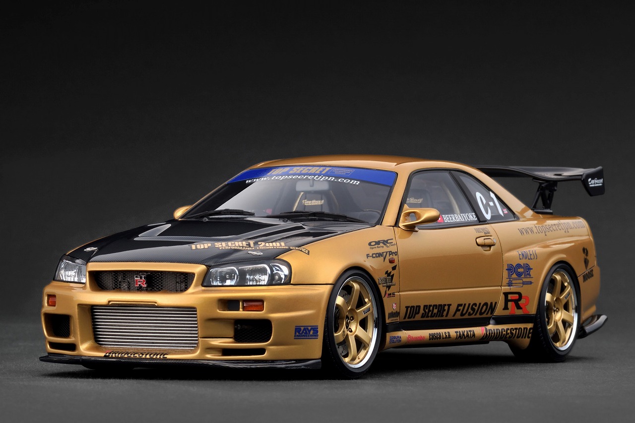 1/18 TOP SECRET 34GT-R (BNR34) Gold【IG3847:4573448908475