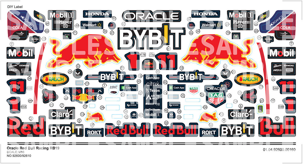 1/16 プラモデルキットR/C レッドブル F1 RB19【6930751324237】｜童友社