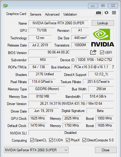 MSI GeForce RTX 2060 Super Gaming X Review - Overclocking