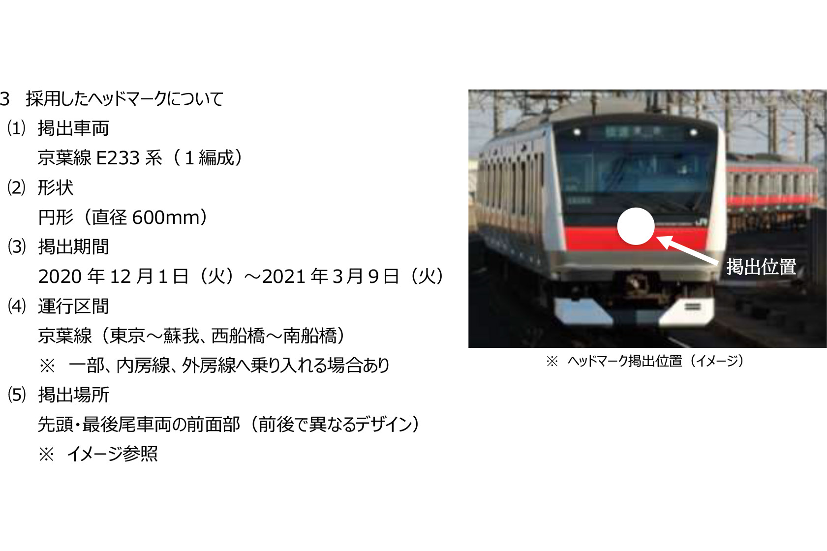 JR東日本、京葉線全線開業30周年記念ヘッドマークのデザインを募集。12