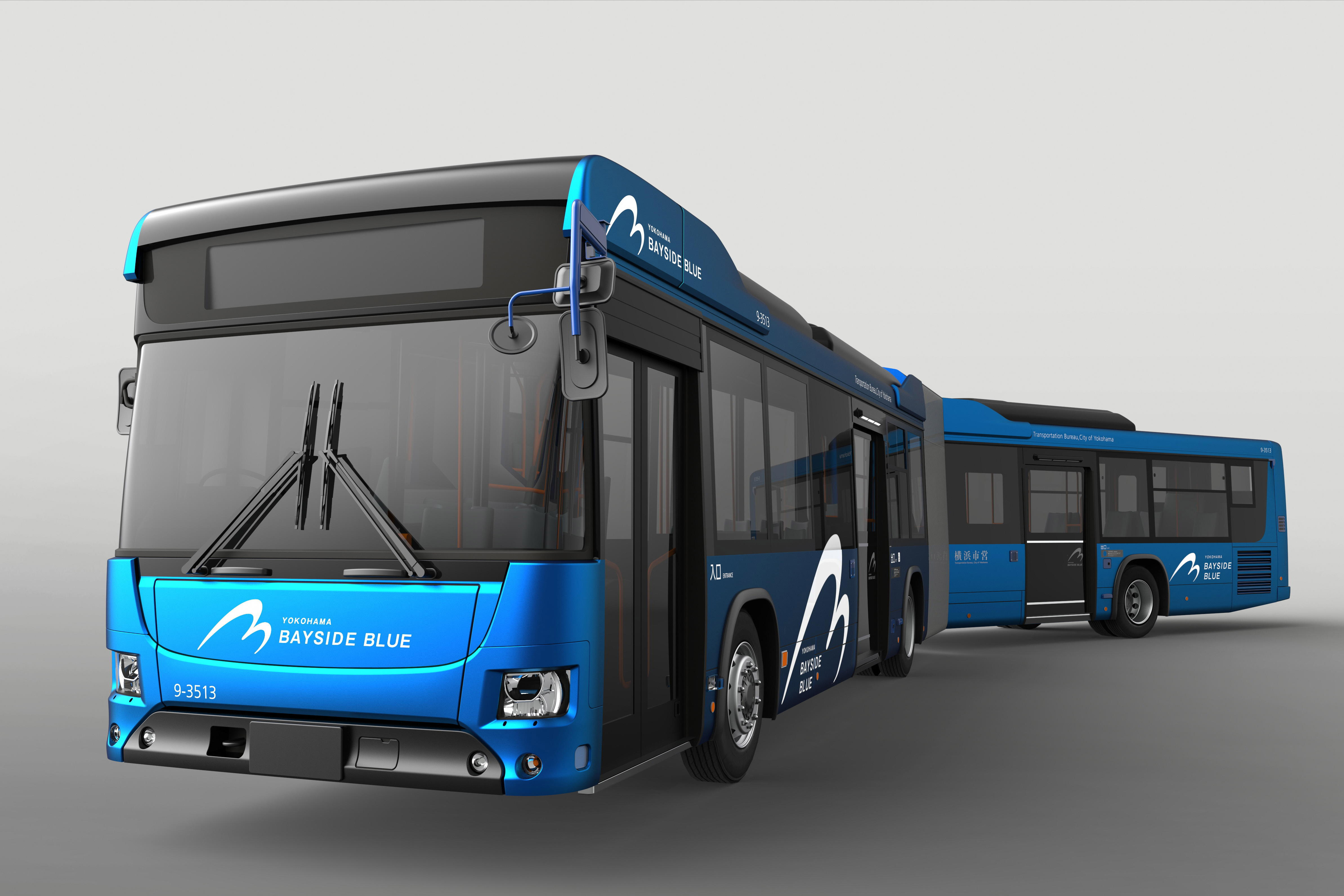 日野、国産初の連節バスを横浜市へ納入。横浜駅～山下ふ頭を結ぶ