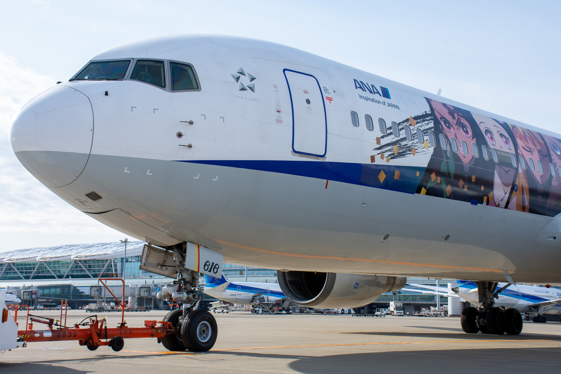 ANA、鬼滅の刃じぇっと初飛行！ 晴れた冬空に炭治郎たちが舞う