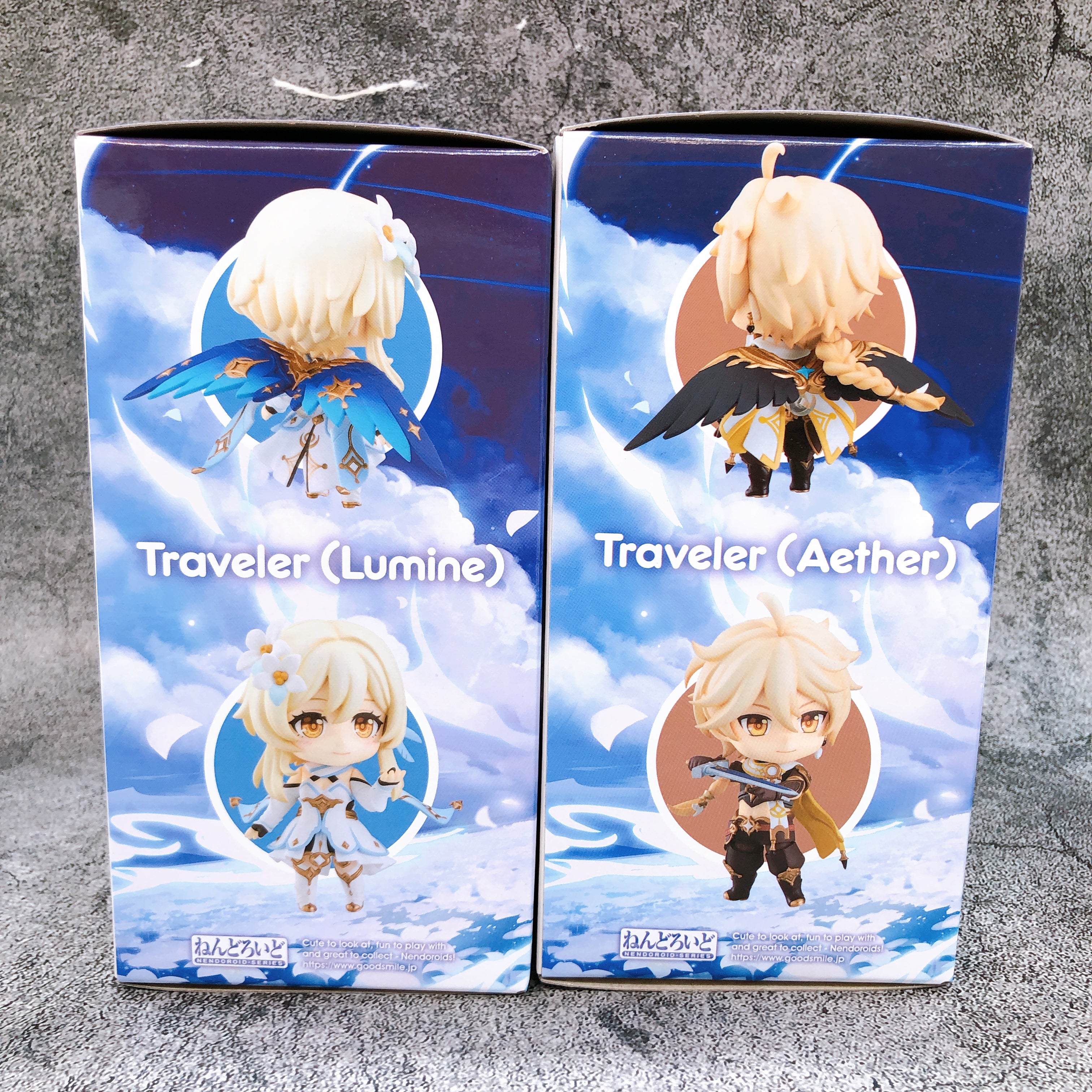 Genshin Impact Traveler Lumine & Aether Nendoroid 1717 1718 Figure Set