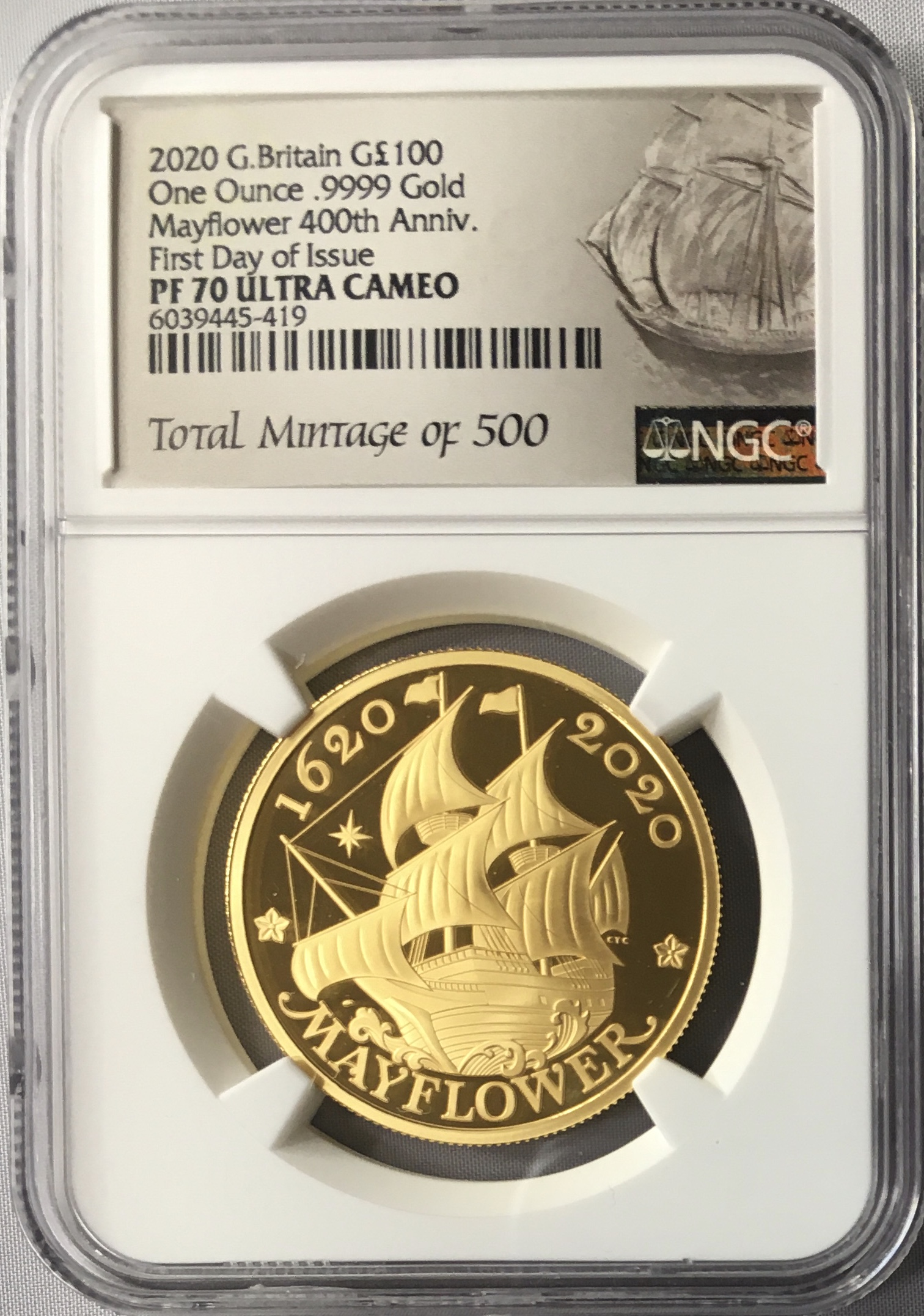 グレートブリテン 2020年 メイフラワー 400周年アニバーサリー 初日