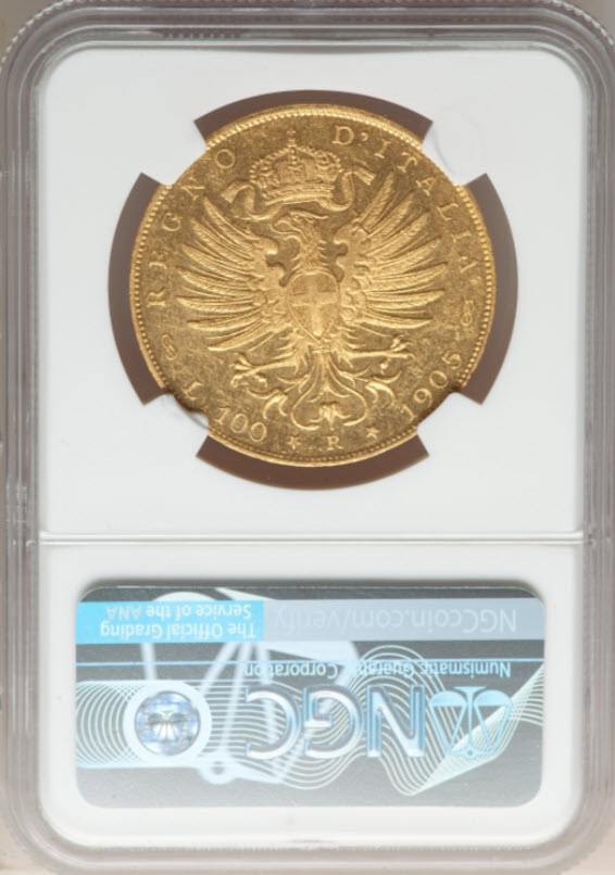 レア度2-R2】イタリア 1905年 ヴィットーリオ・エマヌエーレ3世 100