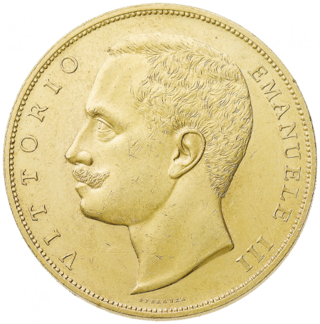 レア度2-R2】イタリア 1903-R年 ヴィットーリオ・エマヌエーレ3世 100