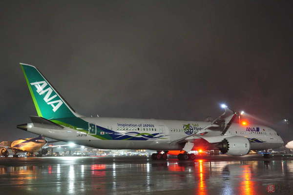 通常機と全然違う！ レアな「緑のANA機」に乗った ほんわか癒やされ