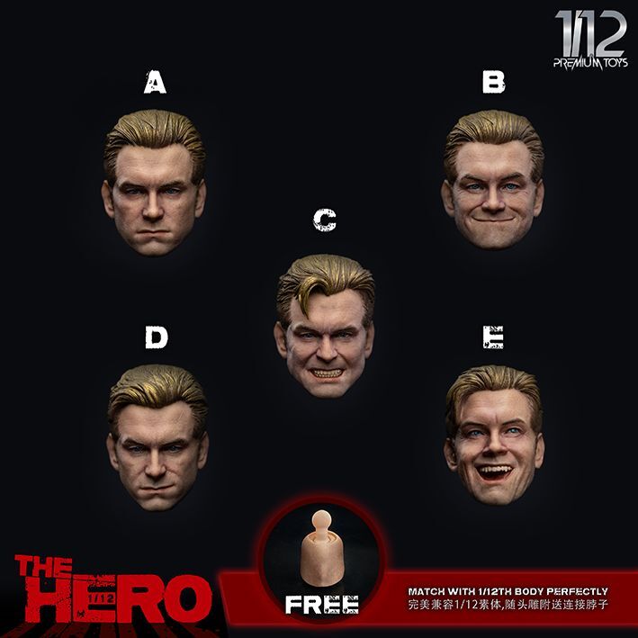 Premium Toys 1/12 THE HERO 表情 ヘッド アクションフィギュア用 5種