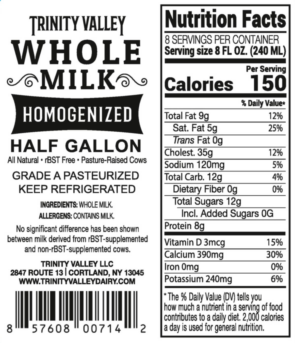 WHOLE MILK - Trinity Valley Dairy