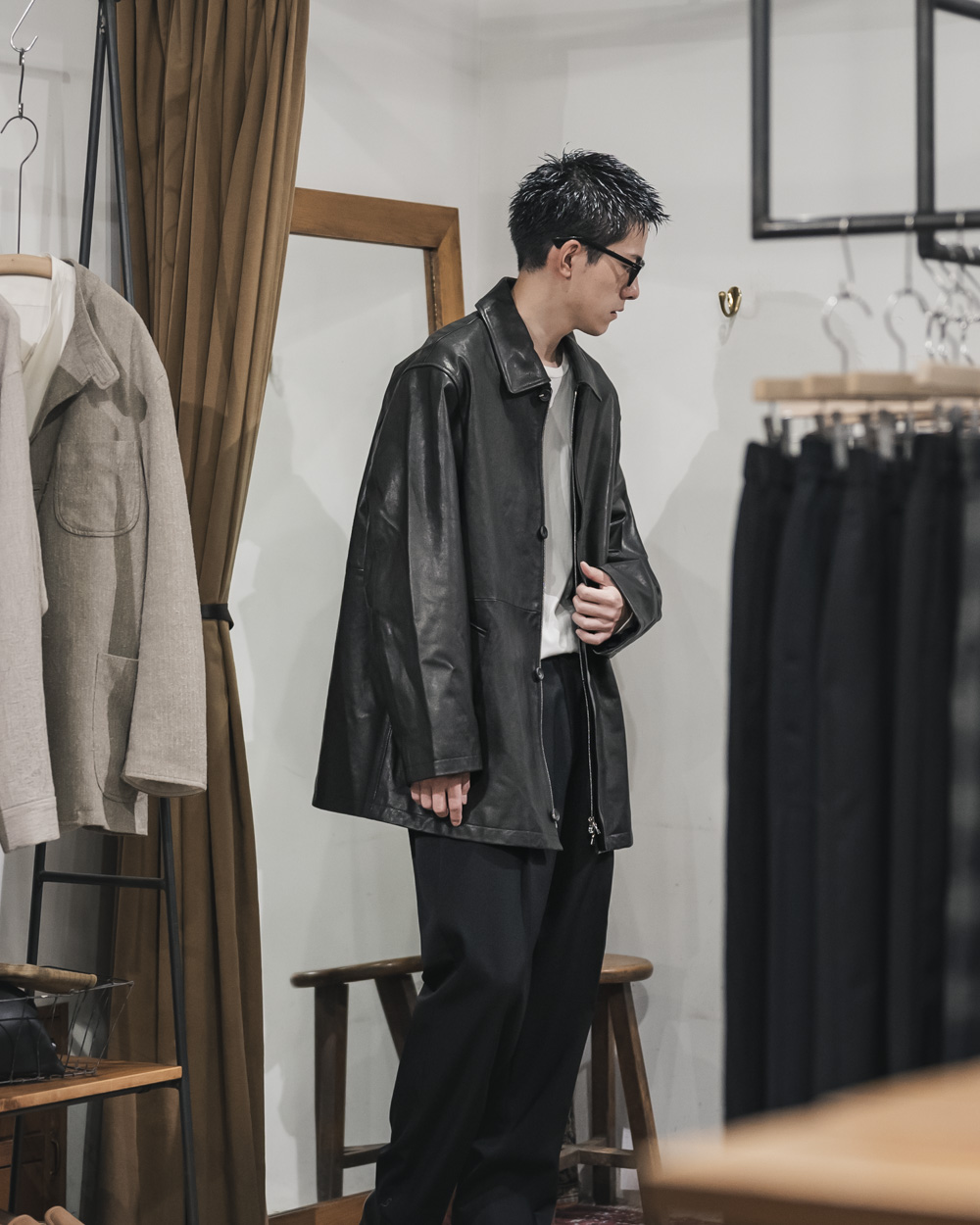 ssstein / Leather Zip Jacket | twelve