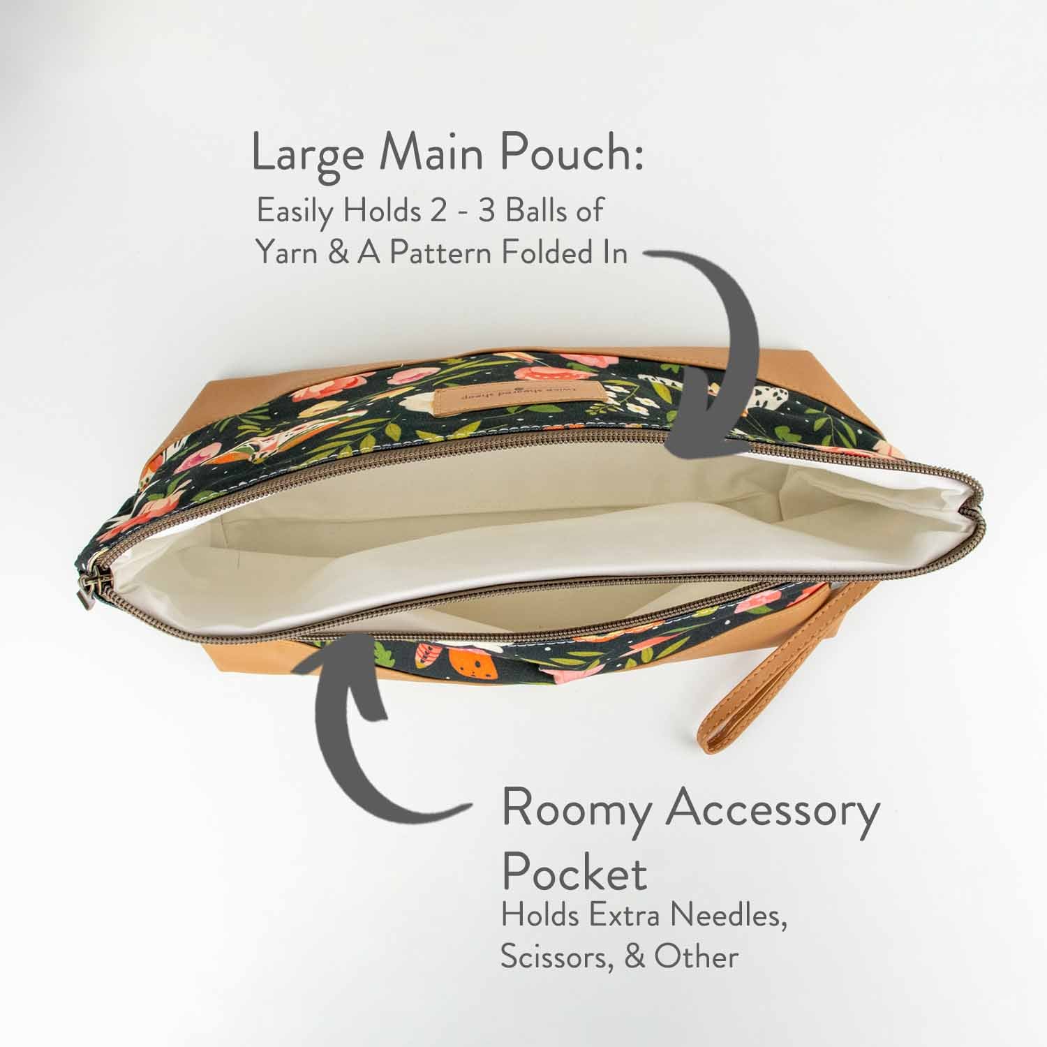 Night Forest Trinity Bag – Medium Zippered Knitting Project Bag