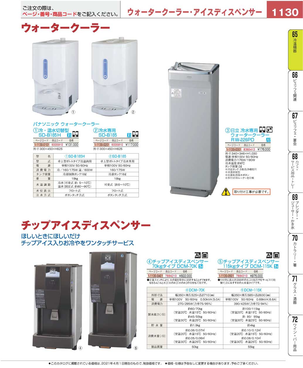 パナソニック 冷水専用 ウォータークーラー SD-B185(144)（商品
