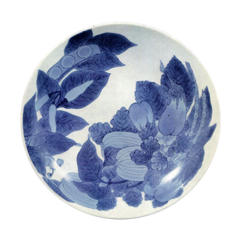 藍鍋島 染付 野菜尽文 七寸皿 | 鶴田 純久の章 お話