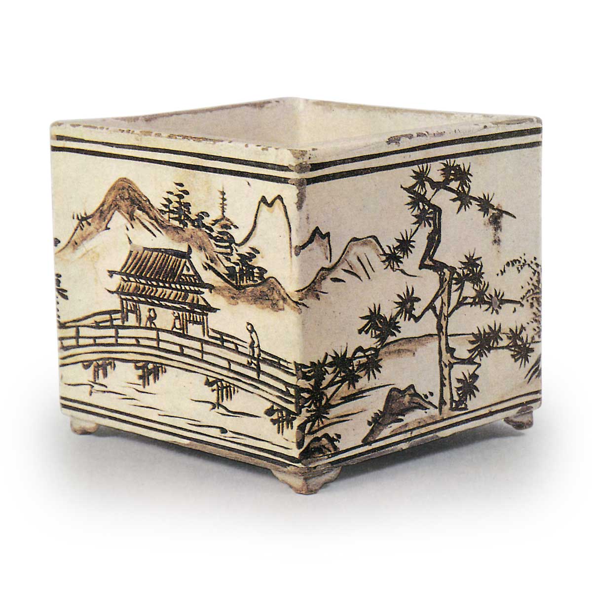 銹絵山水楼閣図火入 | 鶴田 純久の章 お話