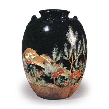 色絵若松遠山図茶壺 | 鶴田 純久の章 お話