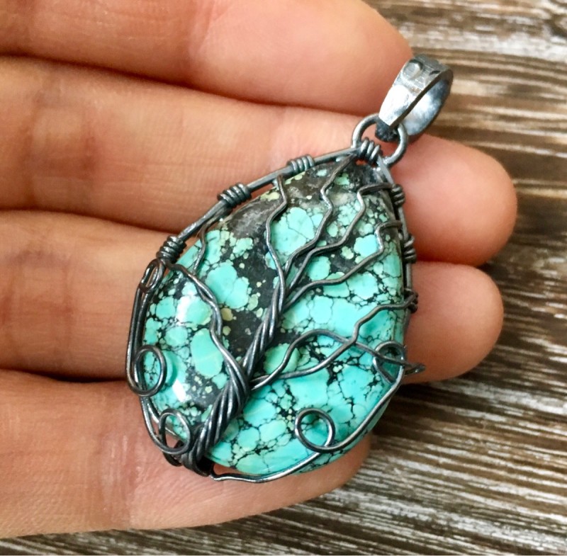 生命の木」デザイン☆チベット産ターコイズ／チベタン ターコイズ