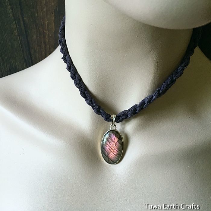 レア1点物♪】高品質パープル・ピンク ラブラドライト ペンダント