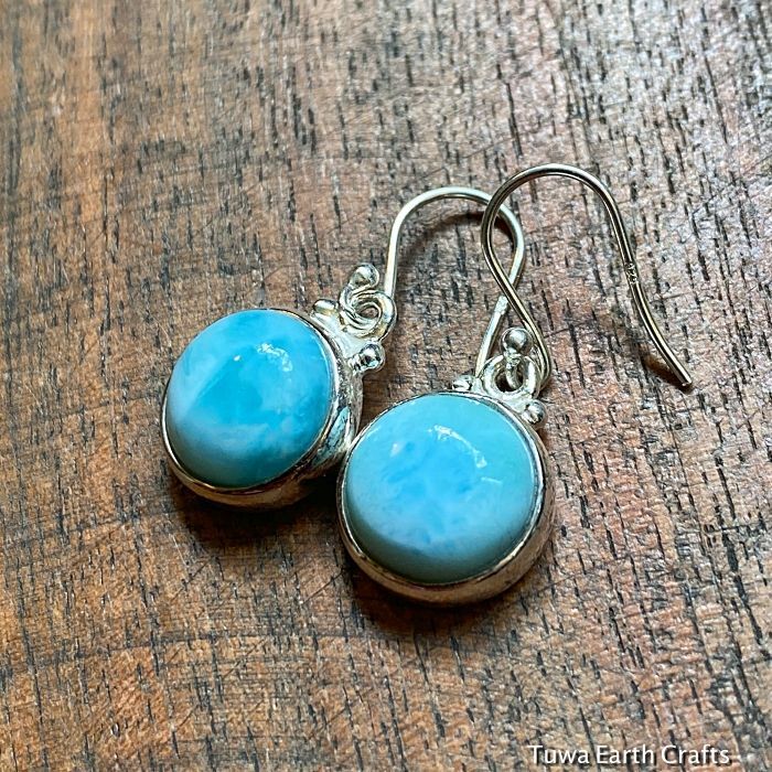 まんまる 高品質 ラリマー ピアス＊世界三大ヒーリングストーン 1点物