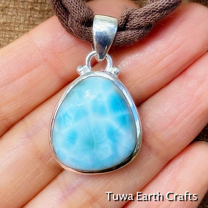 愛・平和・調和】高品質ラリマー ペンダントトップ＊世界三大