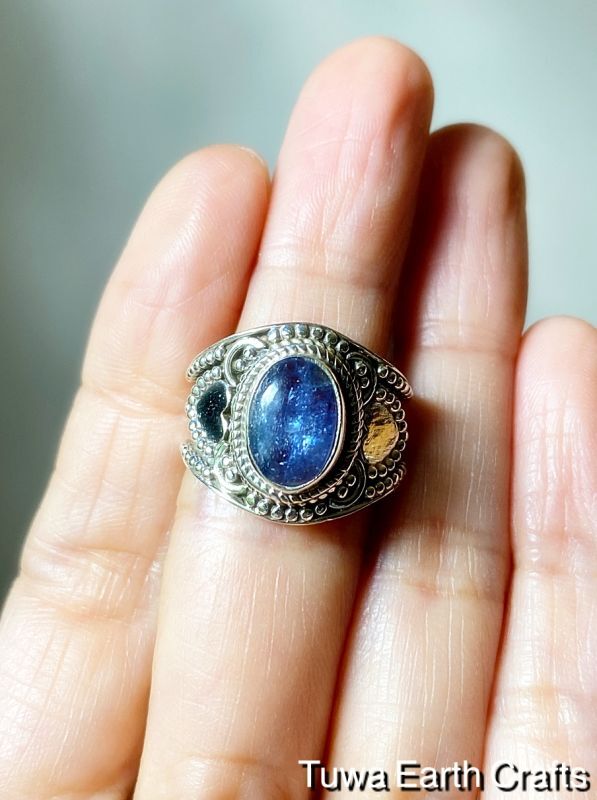 高品質1点もの 藍色ブルーカイヤナイト指輪リング 11号☆カイアナイト