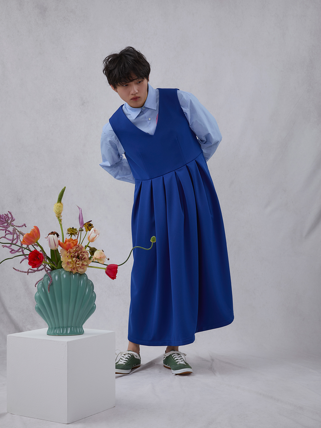 門倉太久斗/22世紀ジェダイ jersey midi dress blue / TXA-TENGA by