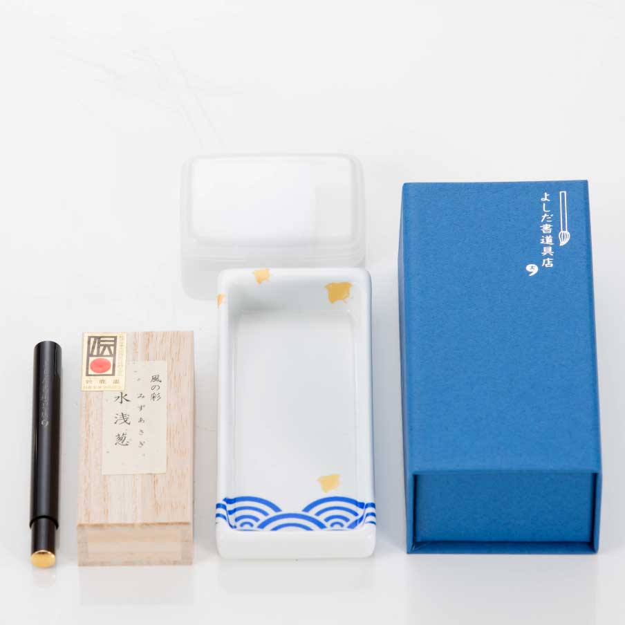 よしだ書道具店 | 花陶硯 プチ硯セット 化粧箱入り（表絵柄）