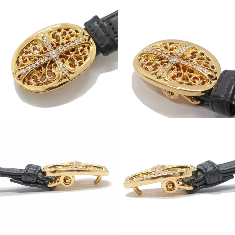 天白】【CHROME HEARTS】クロムハーツ タイニーオーバル クロス 22K