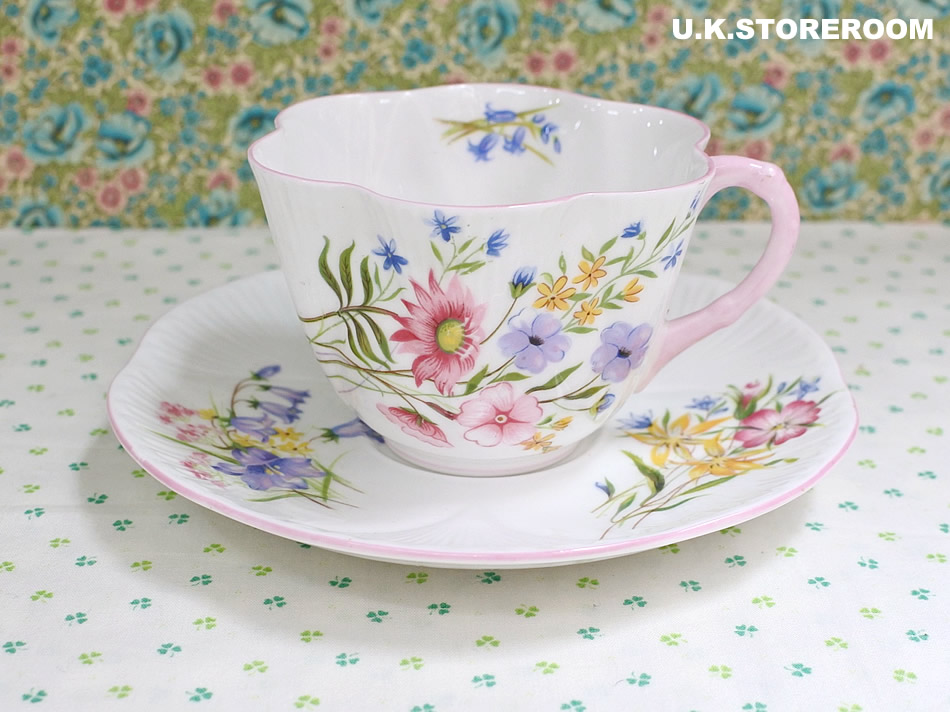 UKストアルーム SH068 Shelley シェリー ワイルドフラワー ティートリオA