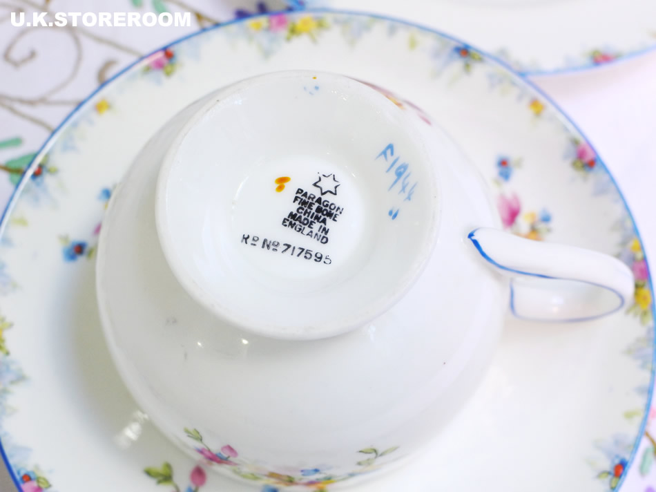 UKストアルームPA107 Paragon パラゴンフラワーパターン ティートリオ