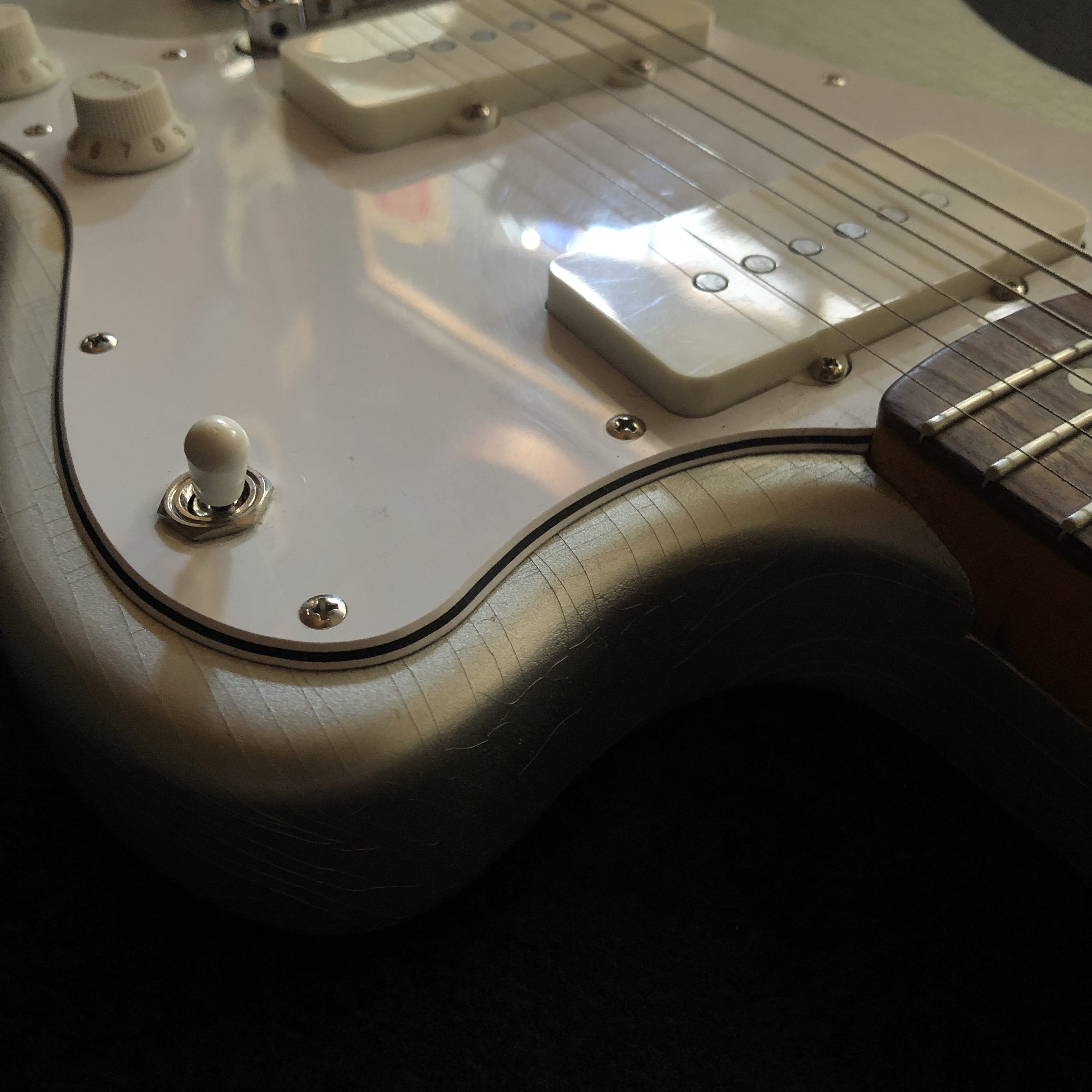 SOLD】MJT Jazzmaster body Silver + Fender USA Stevie Ray Vaughan