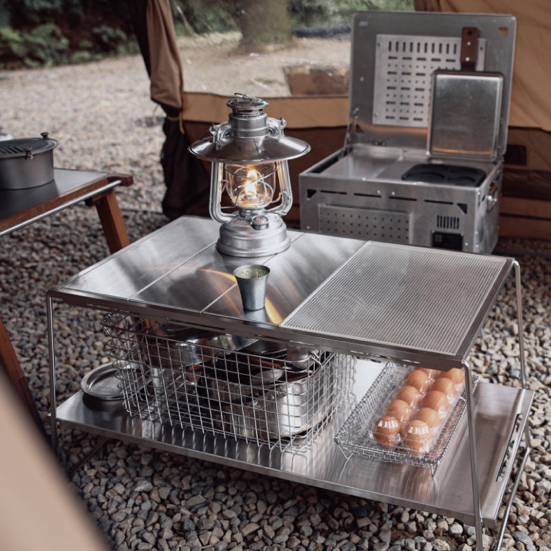 CAMP GEEKS • Ms-System 2.5單位不鏽鋼雙層桌｜一單位蓋板｜相關選配件