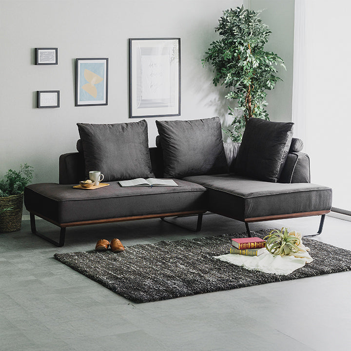 撥水加工カウチソファ 3人掛け W220cm エコテックス｜ ソファ・家具